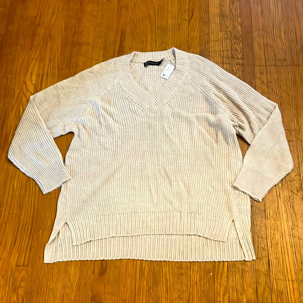 NY&CO Fluffy oatmeal color knit sweater.